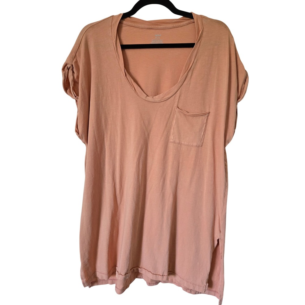 Aerie M Voop Oversized Boyfriend TSHIRT Pocket Tee Womens Top Distressed Cozy